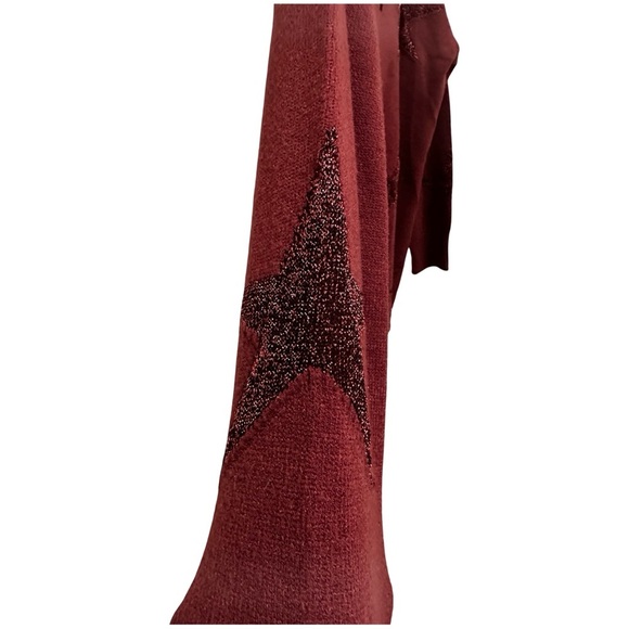Lauren Vidal Burgundy Star Print V-Neck Sweater – XL - Picture 7 of 13